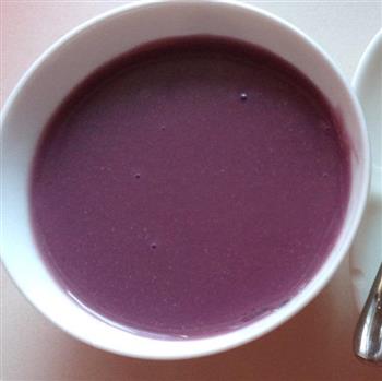 宝宝营养早餐紫薯小米糊加西兰花肉松饼的做法步骤1