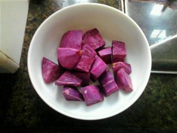 紫薯豆沙包的做法步骤2