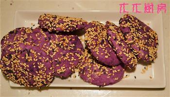 梦幻紫色的健康味道-紫薯芝麻饼的做法图解3