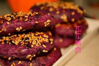 梦幻紫色的健康味道-紫薯芝麻饼的做法图解6
