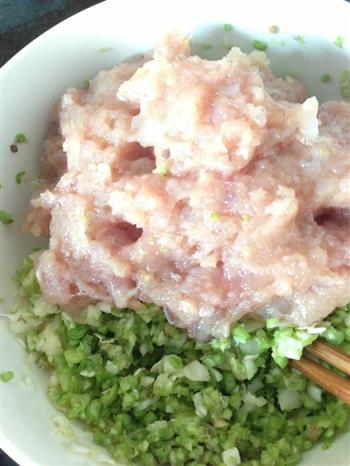 宝宝食谱-包菜豆角虾仁猪肉水饺的做法图解3