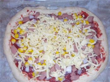 玉米火腿披萨的做法步骤10