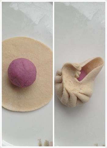 紫薯开花馒头的做法步骤6