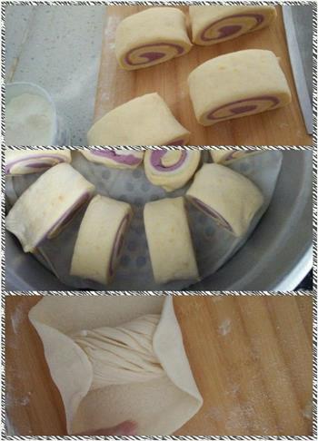 紫薯南瓜三色馒头的做法图解5