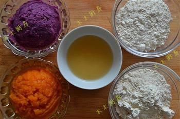 低糖健康零添加-紫薯菊花酥的做法图解1