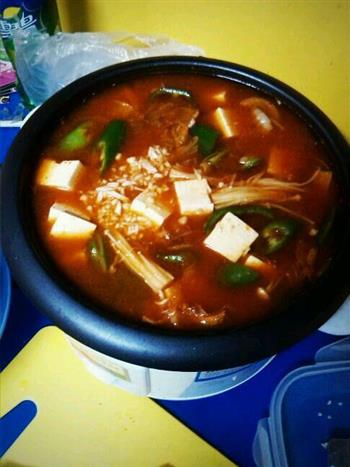 韩式辣白菜豆腐汤的做法步骤5