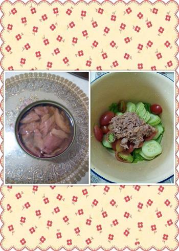金枪鱼蔬菜沙拉-三分钟快手菜的做法步骤3