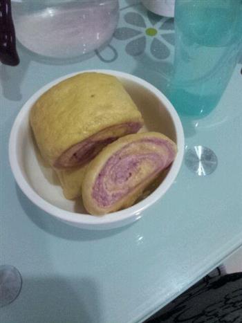 牛奶南瓜紫薯花卷的做法步骤6