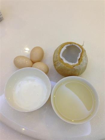 椰汁鲜奶炖蛋的做法步骤1