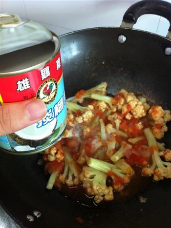 椰浆番茄炒菜花的做法步骤3