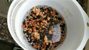 黑豆黄豆黑米黑糯米黑芝麻核桃花生薏米豆浆的做法步骤2