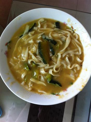 南瓜擀面汤，手工制作，简单又美味的做法图解1