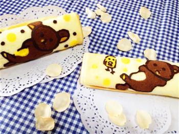 可爱熊彩绘蛋糕卷的做法步骤9