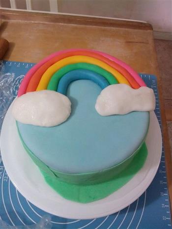 彩虹翻糖蛋糕的做法步骤12
