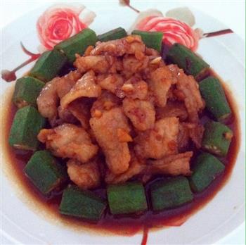 健康下饭菜-—秋葵炒猪颈肉的做法图解5