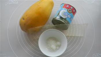 椰奶木瓜冻的做法图解1