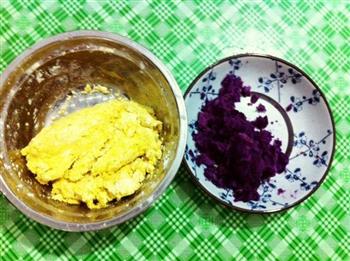 蒸出来的健康早餐—双色紫薯南瓜糯米糕的做法步骤1