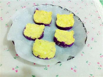 蒸出来的健康早餐—双色紫薯南瓜糯米糕的做法步骤2