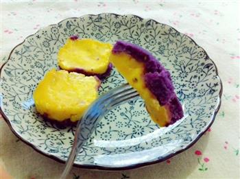 蒸出来的健康早餐—双色紫薯南瓜糯米糕的做法步骤4