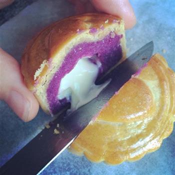 流心芝士紫薯月饼的做法步骤10