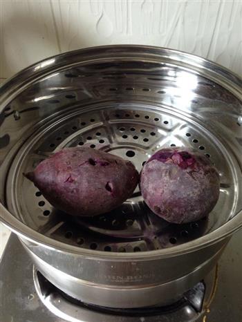 紫薯玫瑰包的做法步骤1