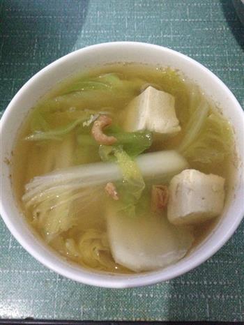 海米白菜豆腐汤的做法步骤1