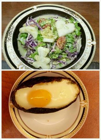 牛油果两吃-水果蔬菜沙拉+牛油果焗蛋的做法步骤6