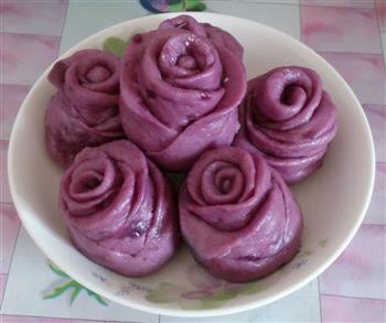 紫薯玫瑰花馒头的做法步骤12
