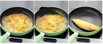 煎火腿奶酪蛋卷的做法步骤3