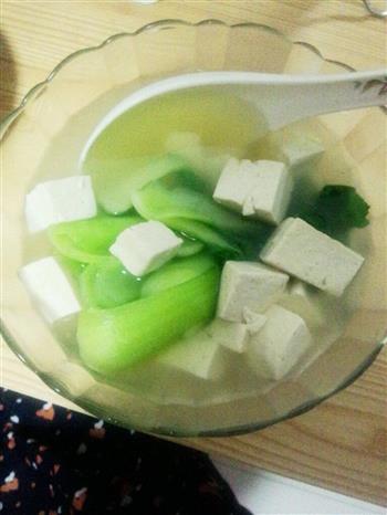 青菜豆腐汤的做法步骤4