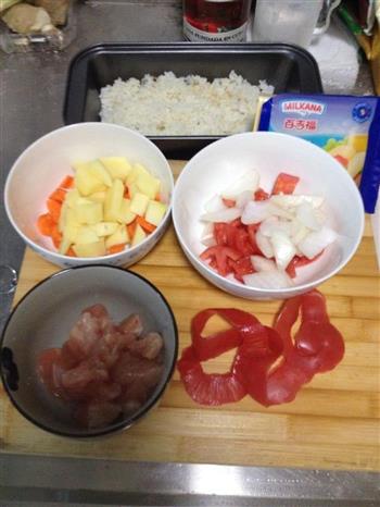 番茄鸡肉焗饭-百吉福芝士片创意晚餐菜谱的做法步骤2