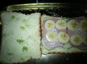 芥末.香蕉火腿三明治的做法步骤5