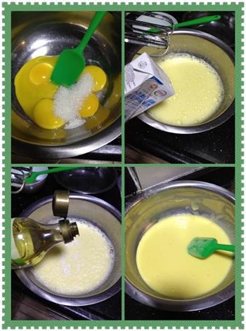 原味+绿茶双色蛋糕卷的做法步骤4