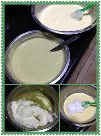 原味+绿茶双色蛋糕卷的做法步骤7
