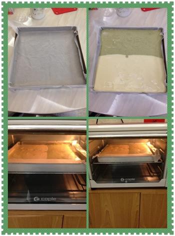 原味+绿茶双色蛋糕卷的做法步骤8