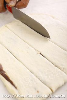 杏仁红豆面包的做法步骤4