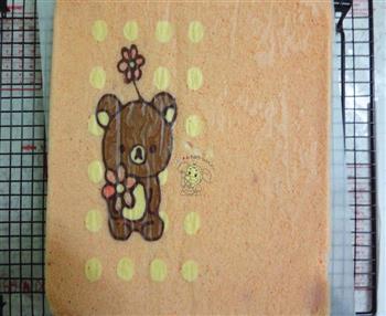 轻松熊彩绘蛋糕卷的做法图解8