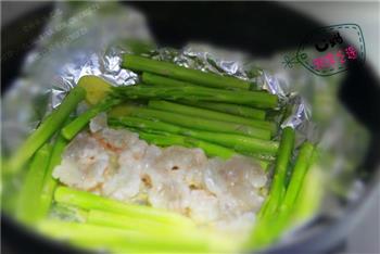 平底锅也可以做的芦笋焗大虾的做法图解5