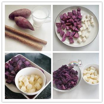 桂花山药紫薯糕的做法步骤1