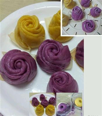 紫薯馒头／南瓜玫瑰花馒头／胡萝卜玫瑰花馒头的做法图解1