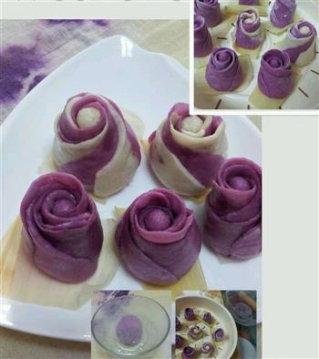 紫薯馒头／南瓜玫瑰花馒头／胡萝卜玫瑰花馒头的做法步骤2