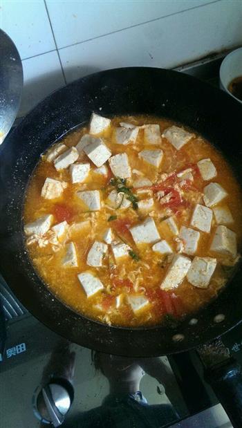 番茄豆腐蛋花汤的做法步骤6