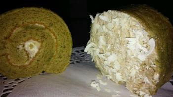抹茶肉松卷｀-分蛋海绵蛋糕卷的做法步骤11