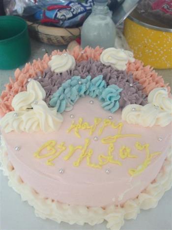 彩虹裱花蛋糕的做法步骤5