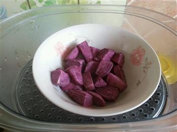 奶香桂花山药紫薯糕的做法步骤4
