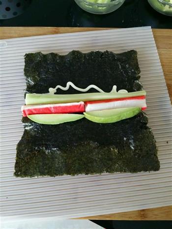 上班族的活力营养午餐 反卷寿司加州卷的做法图解5