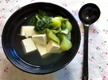 豆腐青菜汤的做法步骤4
