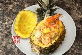 椰奶海鲜菠萝焗饭的做法步骤13