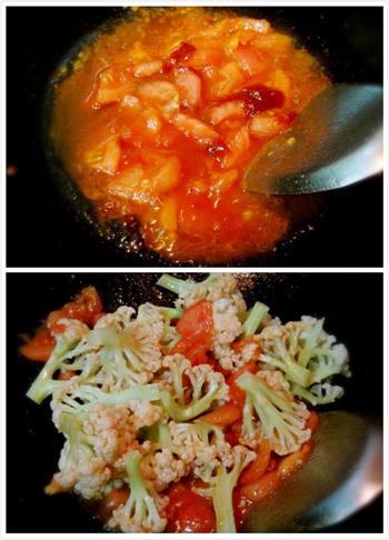 番茄炒花菜的做法步骤2