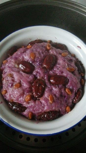 奶香紫薯发糕的做法步骤6